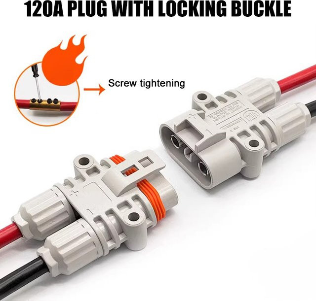 DIVEDEER Wasserdichter 120A Stromstecker für Parkplatz-Klimaanlagen und Generatoren, Männlich und Weiblich, für 16 mm² Kabel - Bild 1
