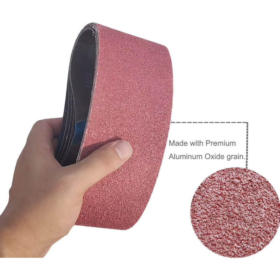 3 Stück Aluminiumoxid-Schleifbänder für Bandschleifer zum Schleifen von Holz, Metall und Farbe, Breite: 7,5 cm, Länge: 45,7 cm - Bild 4