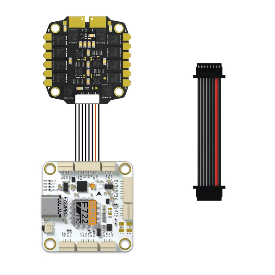 Flywoo 2 Stück JST SH 1,0mm 8-polig 8P zu 8P FC zu ESC Verbindungskabel in Schwarz - Bild 2