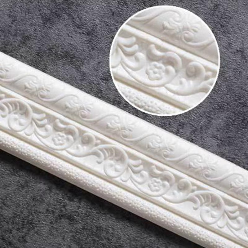 3D-Wandkantenstreifen als flexible Zierleiste für Spiegelkanten und TV-Hintergründe in Weiß, Länge: 230 cm - Bild 3