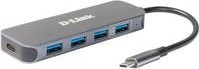 D-Link DUB-2340 USB-C Multiport Hub mit 4 Ports USB 3.2 Gen 2 in Grau - Bild 1
