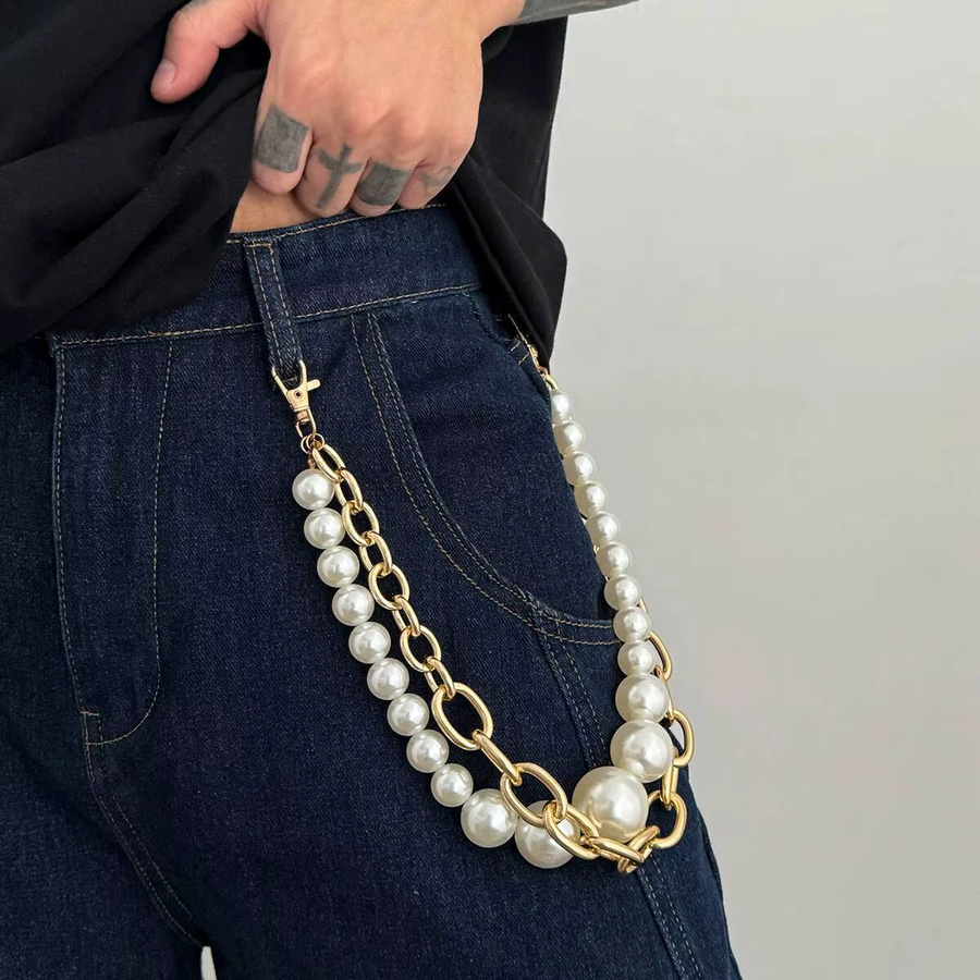 Salircon Hosenkette, Perle, Gold, Herren, Punk - Bild 2