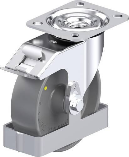 Blickle Stahlblech-Lenkrolle L-PO 125G-FI-ELS-FS in Silber mit 125 mm Rad-Durchmesser und 250 kg Tragfähigkeit - Bild 1