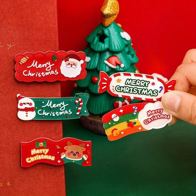 5 Stück Haarspangen, Weihnachtsmann-Rentier, Acryl, Kinder - Bild 1
