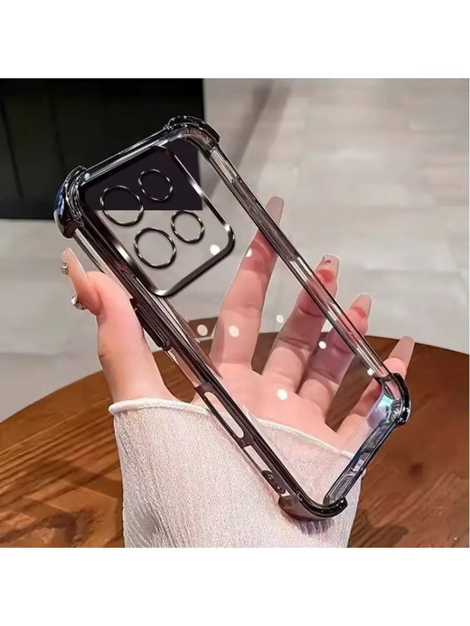 Transparente Softcase-Hülle mit plattiertem Rand für Motorola Moto G-Serie und Edge, Farbe: Transparent/Lila - Bild 3