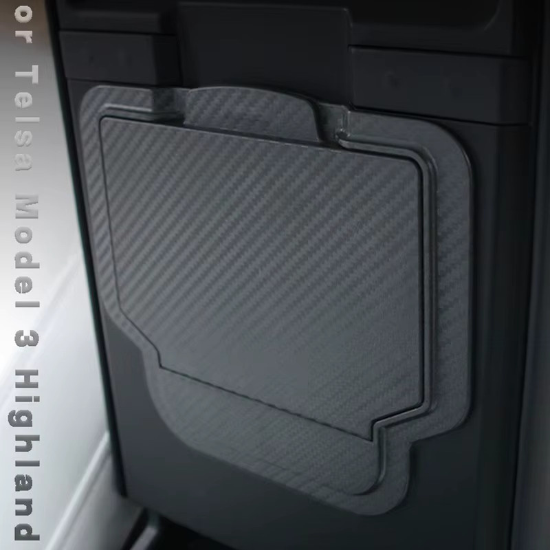Beworth Armlehnenbox Aufbewahrungsorganizer mit Kohlefaser-Muster für Tesla Model Y Juniper 2025 und Model 3 Highland, Schwarz - Bild 3
