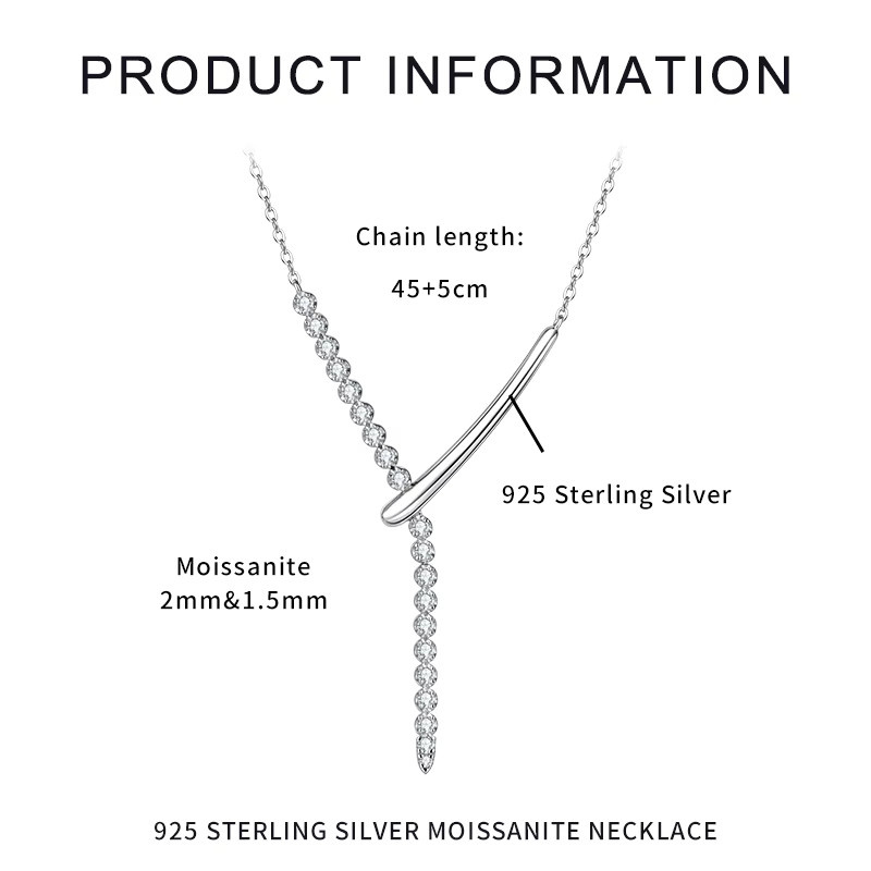 IOGOU Halskette, 925 Silber, Moissanit, Damen - Bild 2