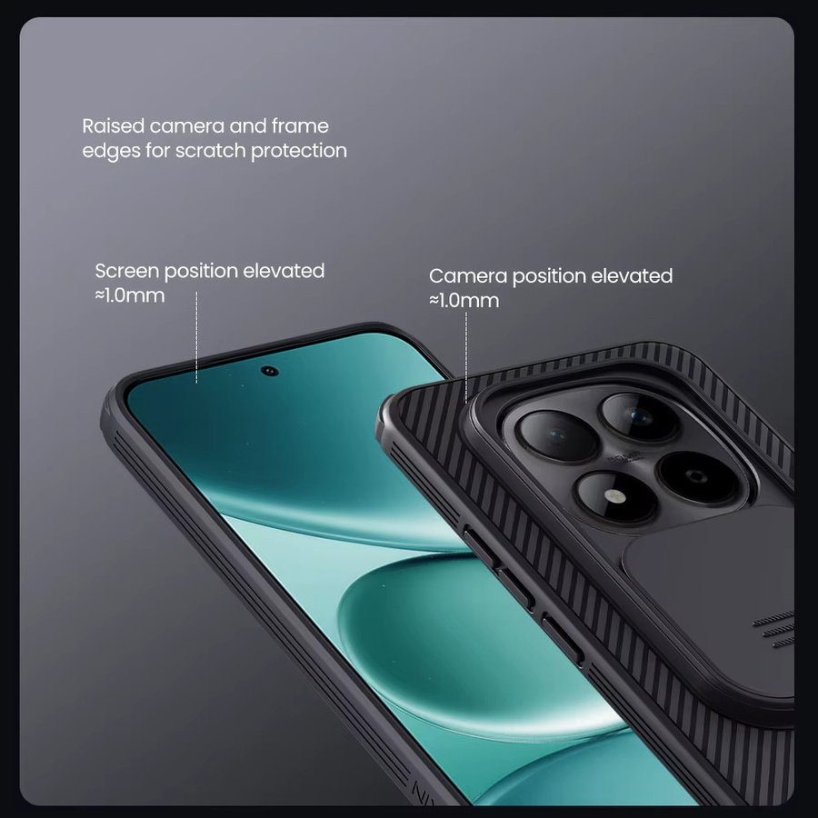 NILLKIN Fitted Case Camshield Shield Case Schutzhülle für Poco M8 Pro 5G mit Objektivschutzabdeckung in Schwarz - Bild 3