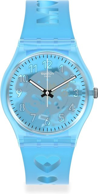 Swatch Armbanduhr, Analoguhr, Kunststoff, Blau, Rund - Bild 1