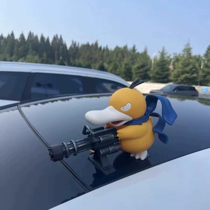 Bandai Pokemon Psyduck Gatling Gun Anime Figur aus PVC in Gelb - Bild 3
