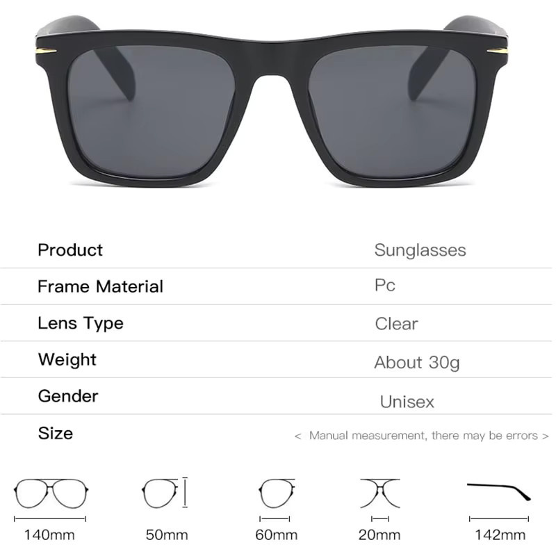 ShangeWFJia Sonnenbrille, quadratisch, Vollrand, Kunststoff, schwarz, Unisex - Bild 2