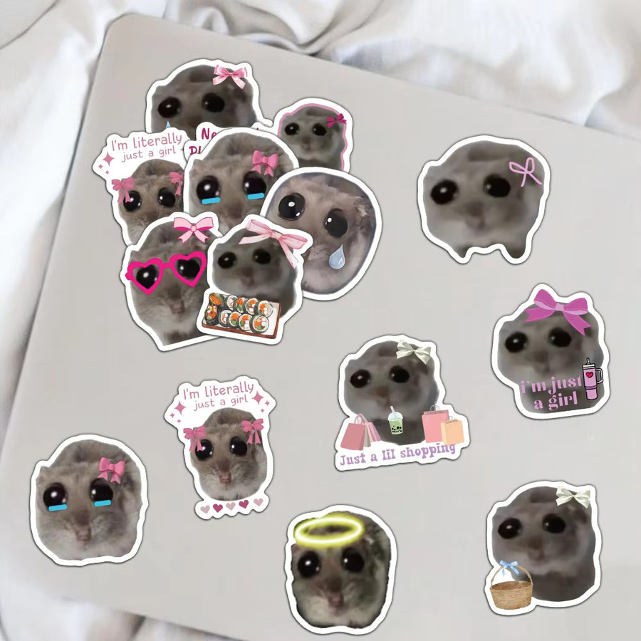 56 Stück Hamster-Meme-Aufkleber Set in Multicolour für DIY-Projekte an Laptop, Telefon und Koffer, wasserfeste Graffiti-Aufkleber - Bild 4