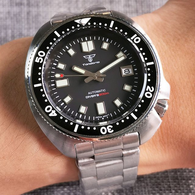Tandorio Armbanduhr Automatik, Edelstahl, 44 mm, Herren, Grün, Saphirglas - Bild 1