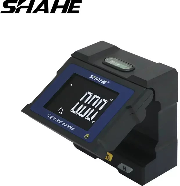 SHAHE Digitaler Winkelmesser und Neigungsmesser mit hochklappbarer Anzeige und Wasserwaage in Schwarz - Bild 1