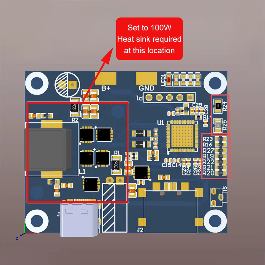 diymore 65W Powerbank Schnellladungsmodul DIY-Leiterplatte mit bidirektionaler Typ-C und USB-Schnittstelle, Schwarz - Bild 2