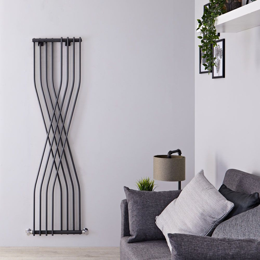 Hudson Reed Design Heizkörper einlagig vertikal aus Stahl, Höhe: 177,5 cm, Breite: 45,0 cm, 925W, Farben: Schwarz, Anthrazit oder Silber - Bild 1
