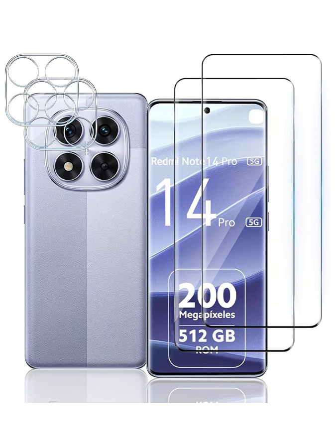NNBILI 4 Stück Displayschutzfolie für Xiaomi Redmi Note 14 Pro 5G und Poco X7 5G/4G, 3D Full Coverage, 9H Härte, transparent - Bild 7