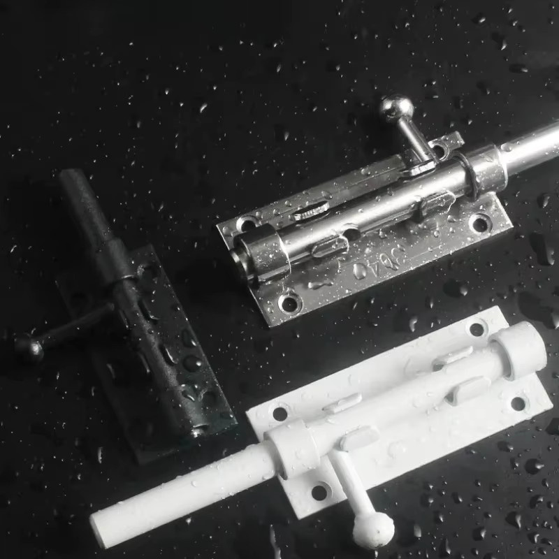 Edelstahl Türriegel Schieberiegel in Silber als Sicherheits-Türschloss für WC und Haustüren - Bild 4