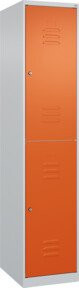 C+P Doppelstock-Spind Classic PLUS mit 1 Abteil, Zylinderschloss, Stahl, Lichtgrau/Reinorange, H x B x T: 185 x 40 x 50 cm - Bild 1