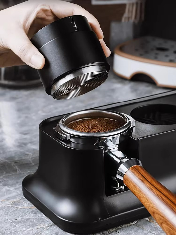 JUSTINLAU Edelstahl Kaffee Distributor Tamper mit Nadeln für Espresso Leveler Werkzeug in Silber und Schwarz - Bild 6