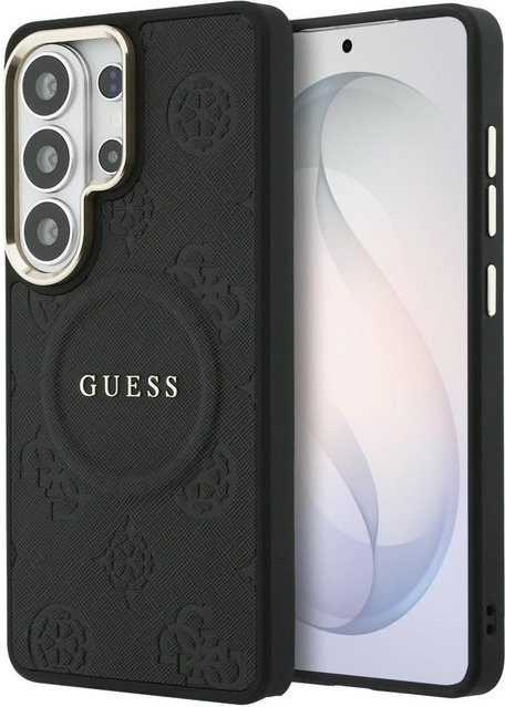 GUESS MagSafe Hülle für Samsung Galaxy S26 Ultra S948 in Schwarz mit Saffiano Peony Embossed Ring - Bild 1