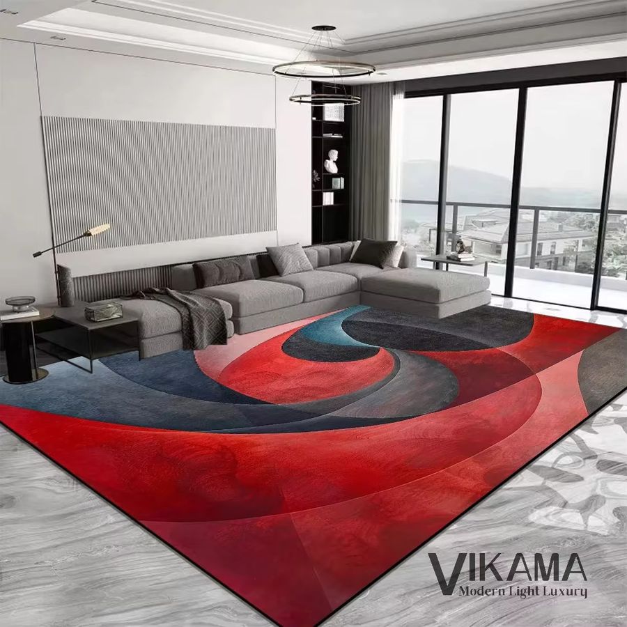 VIKAMA Abstrakter geometrischer Teppich rutschfest für Wohnzimmer und Schlafzimmer - Bild 1