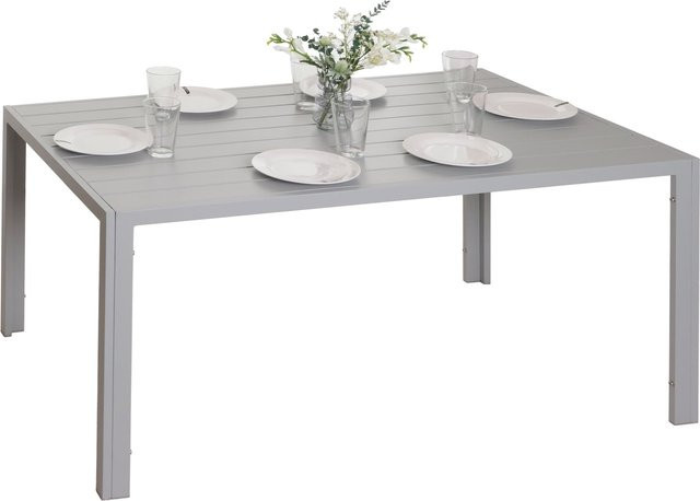 MCW Alu-Esstisch N40 als Gartentisch und Bistrotisch in Hellgrau, B/T/H: 140 x 80 x 72 cm - Bild 1