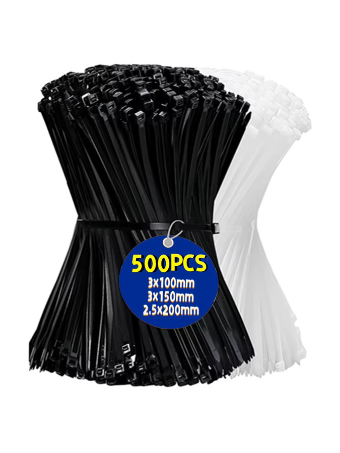 Selbstsichernde Kunststoff-Nylon-Kabelbinder in Schwarz, 100 Stück - Bild 7