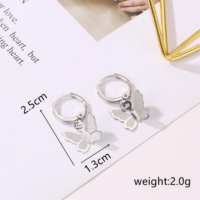 Yiran Jewelry Ohrstecker Schmetterling, Kupfer, Weiß, Kristall, Damen - Bild 1