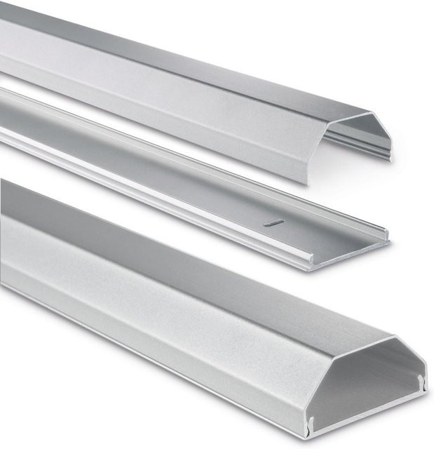 Hama Alu-Kabelkanal eckig Silber B/H/T: 110 x 5 x 2,6 cm - Bild 1