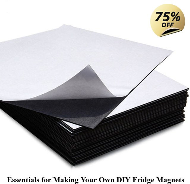 U-POLEMAG Flexible Magnetische Papierbögen A4 mit Klebstoff für DIY-Aufkleber und Bastelprojekte - Bild 1