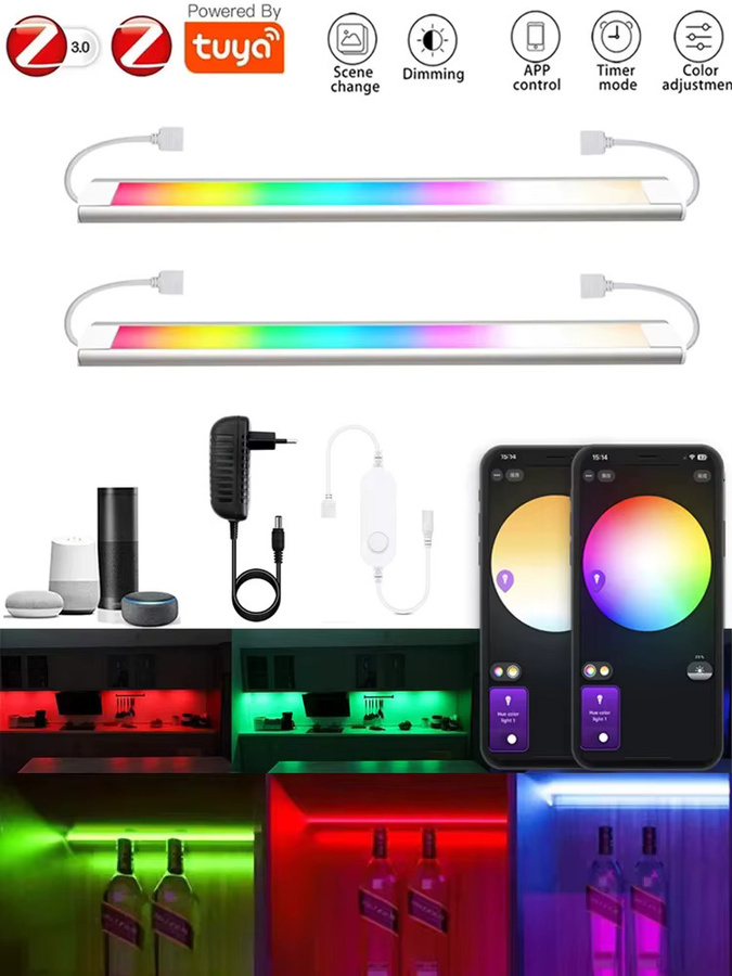 YSRSAI Zigbee Tuya Smart LED-Streifen Set mit RGBWW-Farben und Dimmer-Steuerung für Küchenschrank, Kleiderschrank oder Nachtlicht, Länge: 30 cm, Spannung: 12V - Bild 6