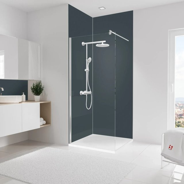 Schulte Duschrückwand-Set DecoDesign Ecke Anthrazit B/T/H: 255 x 90 x 90 cm - Bild 1