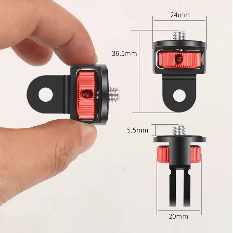 360 Grad drehbarer 1/4 Zoll Schraubstativadapter in Schwarz für GoPro und Insta360 Kamerazubehör - Bild 3