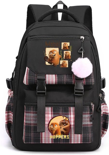 3-teiliges Schulrucksack-Set in Schwarz aus Oxford-Stoff mit Schultasche, Schultergurt und Federmäppchen - Bild 1