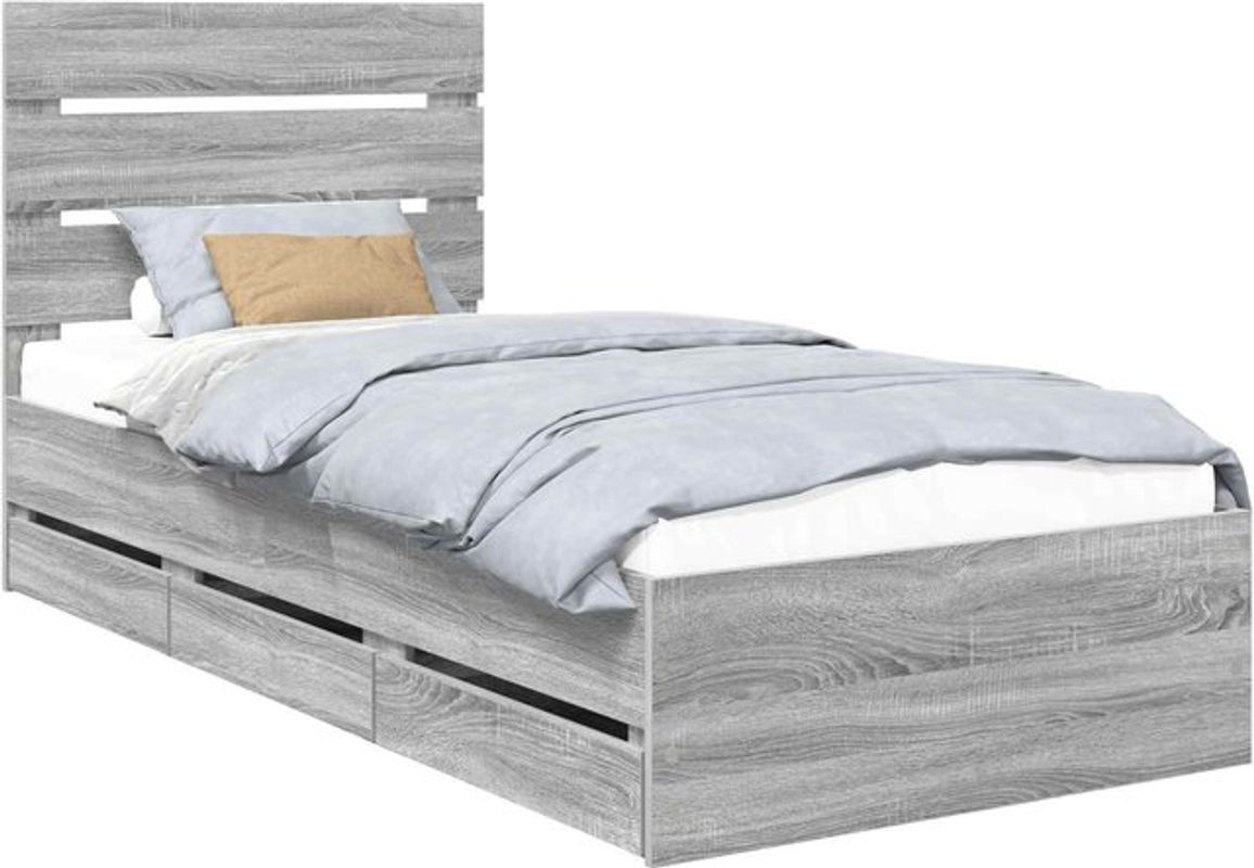 Modernes Funktionsbett vidaXL aus Holzwerkstoff in Grau, B/T/H: 200 x 100 x 28 cm - Bild 1