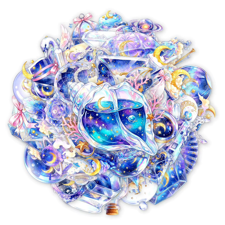 Rspctou Kristallaufkleber Sternenhimmel Transparent Multicolour Wasserfest für Scrapbook und Handy - Bild 2