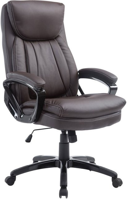 TPFLiving Bürostuhl Ploy Executive Chair in Braun mit Armlehnen und Rollen - Bild 1