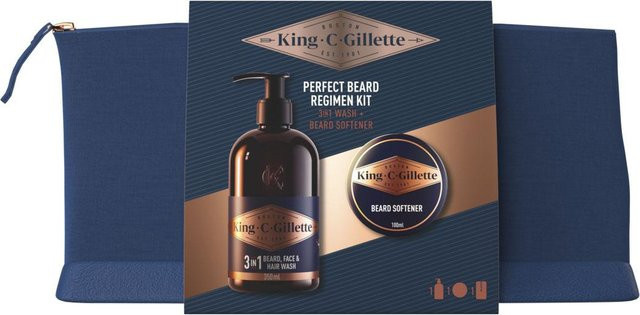 Gillette King C. Geschenkset für Herren, Bartshampoo 350 ml, Bartbalsam 100 ml - Bild 1