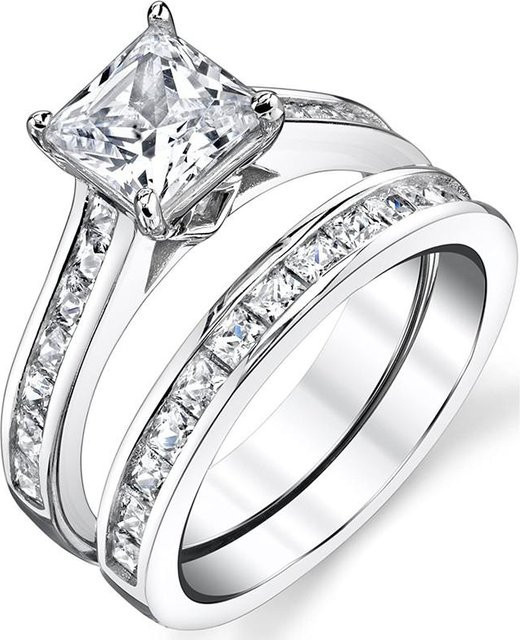YIRAN Jewelry Eheringe, Kupfer, Zirkonia, Damen - Bild 1