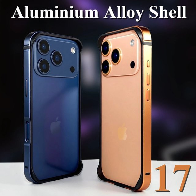 Stoßfeste Aluminiumlegierungs-Metallschutzhülle für Apple iPhone 17 Pro Max und 17 Air in Orange - Bild 1