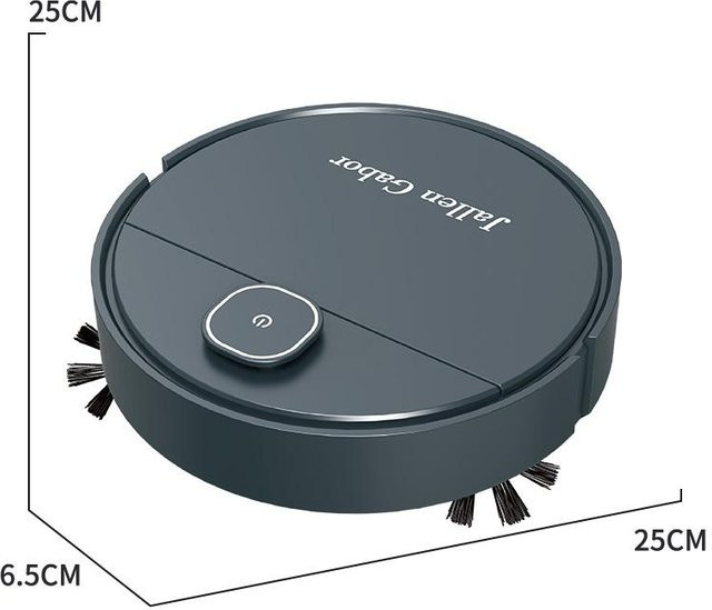 3-in-1 Smart Kehrroboter MARKET-3, kabelloser Mini-Staubsauger zum Kehren und Saugen, Grau - Bild 1