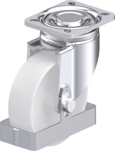 Blickle Stahlblech-Lenkrolle LH-PO 125G-1-FS in Weiß, Rad-Durchmesser: 125 mm, Tragfähigkeit: 300 kg - Bild 1
