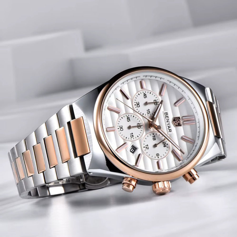 EBNYAR Chronograph, Quarz, Edelstahl, 42 mm, Herren - Bild 4