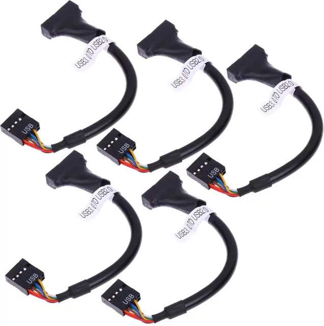 BSN USB 3.0 auf USB 2.0 Konverter Adapter Set, 20-poliger Stecker auf 9-polige Motherboard-Buchse, Schwarz - Bild 1