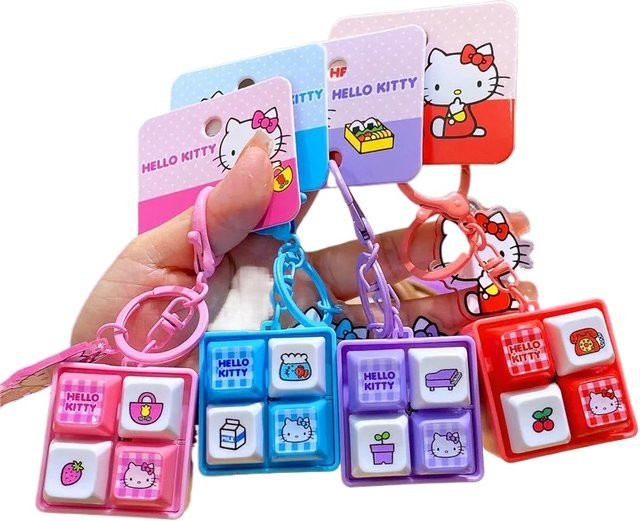 Sanrio Hello Kitty Kuromi, Elektronischer Knopf-Sound-Schlüsselanhänger - Bild 1