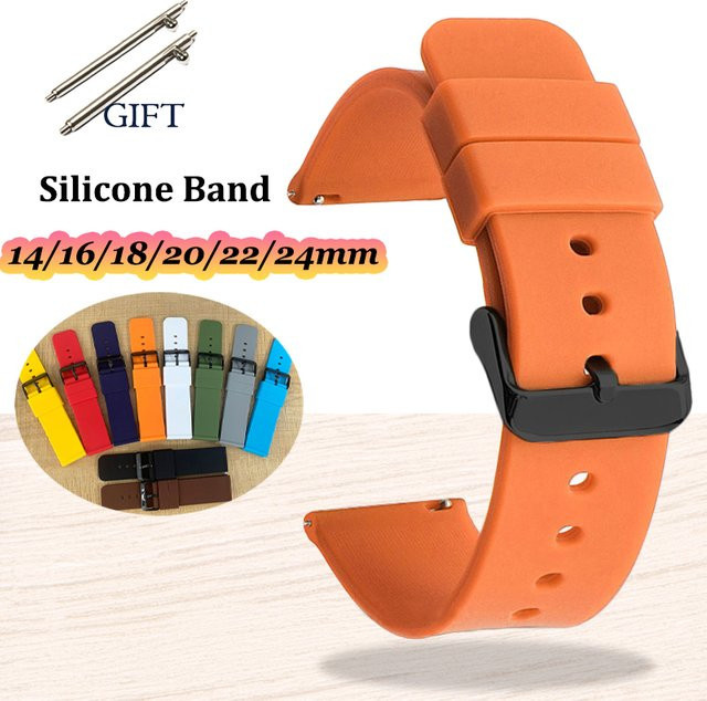 Uhrenarmband Silikon, Schwarz, Unisex - Bild 1
