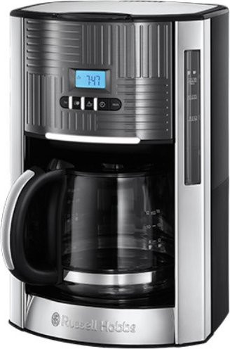 Russell Hobbs Geo Steel Digitale Glas-Kaffeemaschine mit Timer und Abschaltautomatik in Edelstahl und Grau - Bild 1