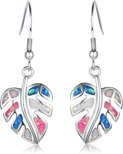 YIRAN Jewelry Ahornblatt-Ohrringe, Kupfer, Weiß, Zirkonia, Kristall, Damen - Bild 1