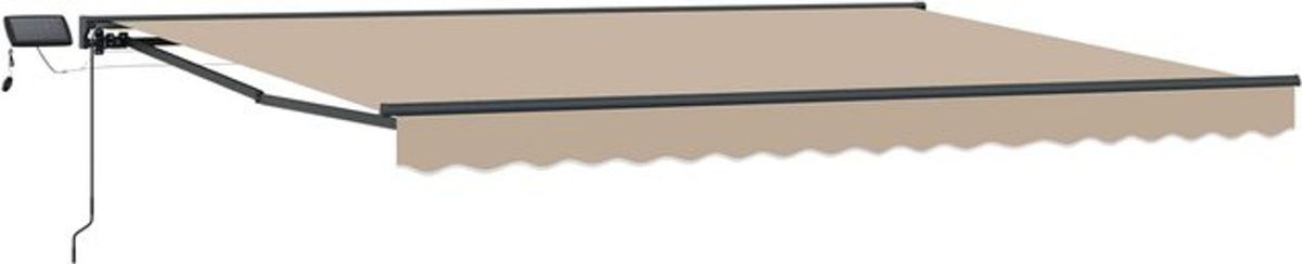 Manuelle Markise von vidaXL mit LED-Beleuchtung in Beige und Anthrazit, B x H: 5 x 3,5 m - Bild 1